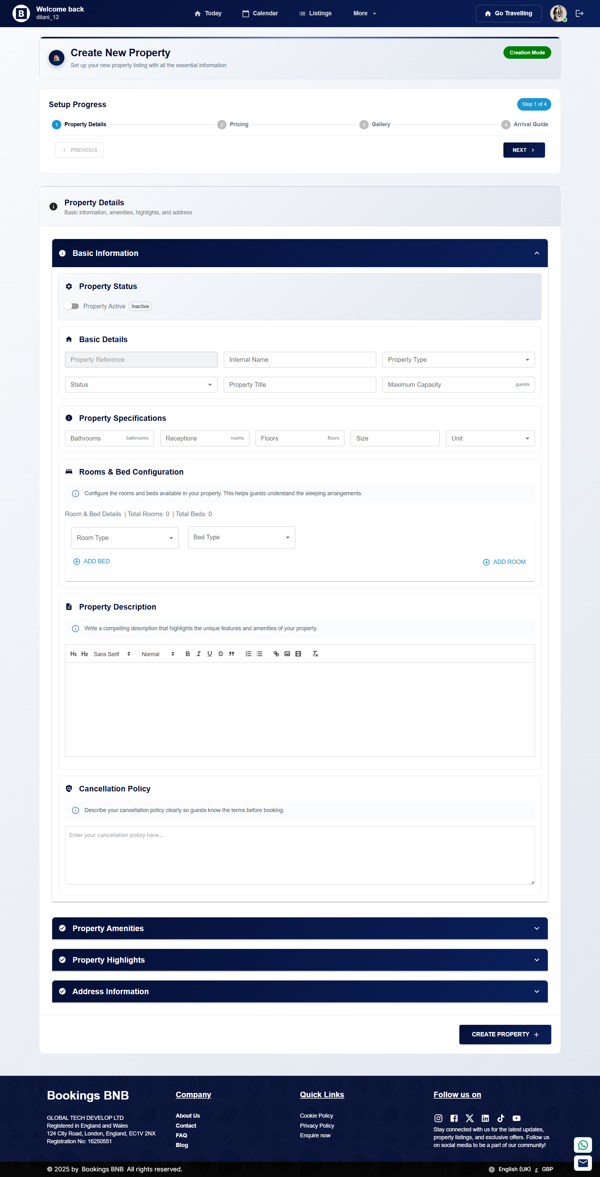 Property Details Interface