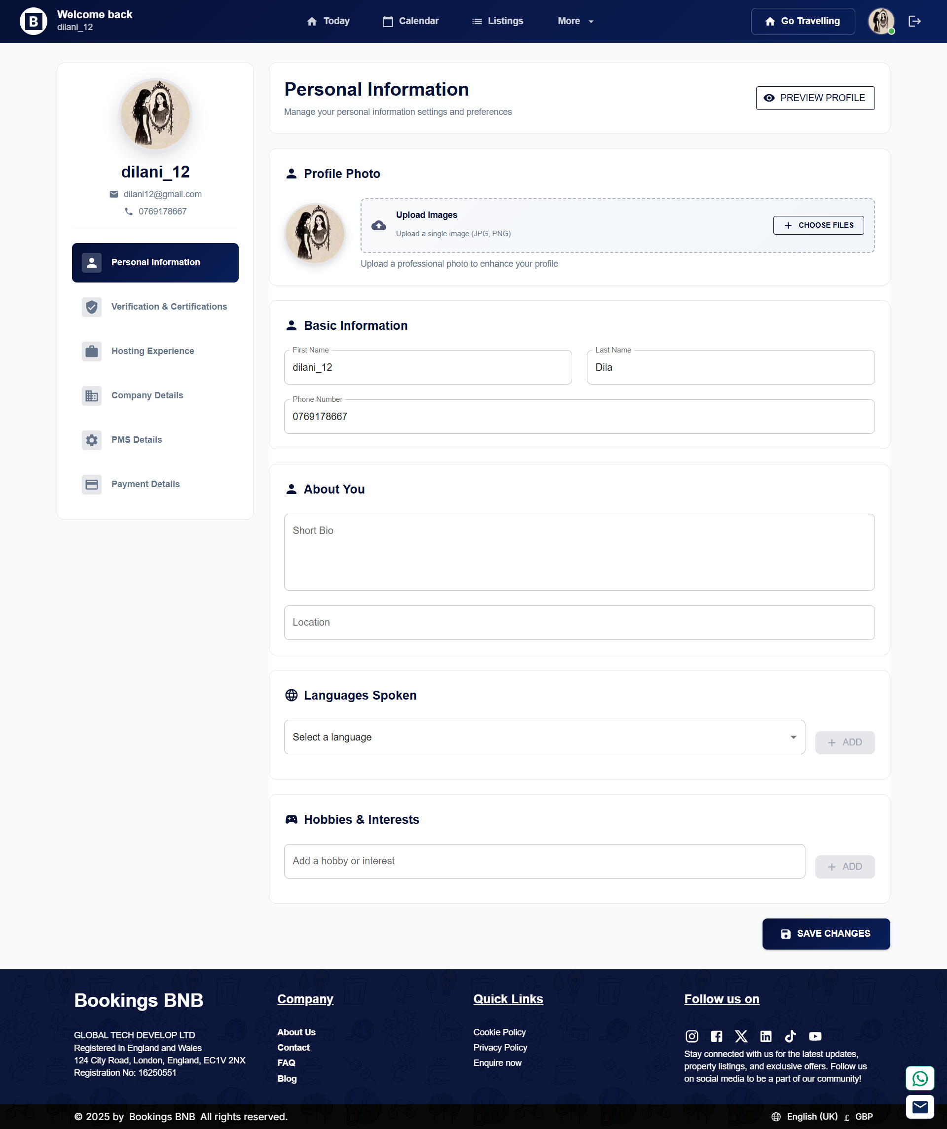 Personal Information Interface