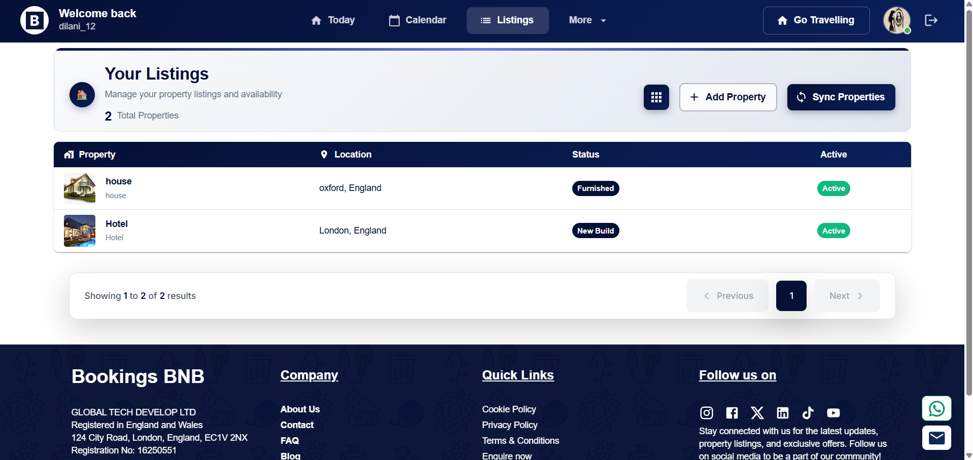 Property Listing Dashboard