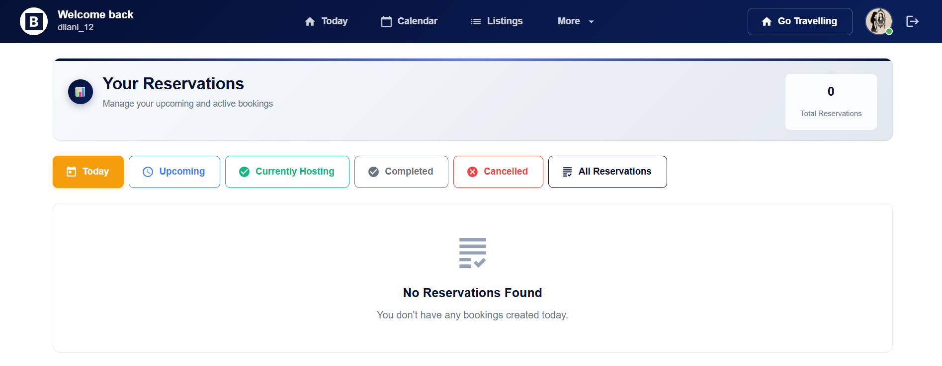 Reservations Dashboard